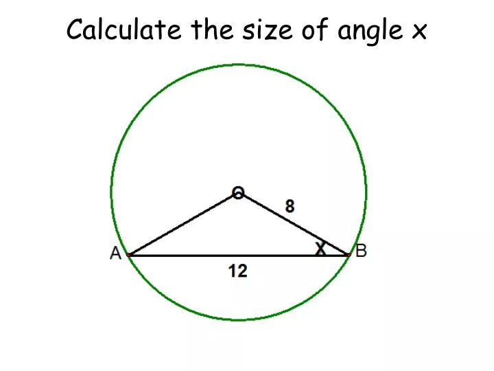 calculate the size of angle x