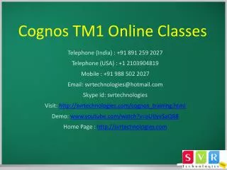 Cognos TM1 Online Classes