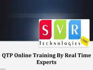 qtp online training by real time experts