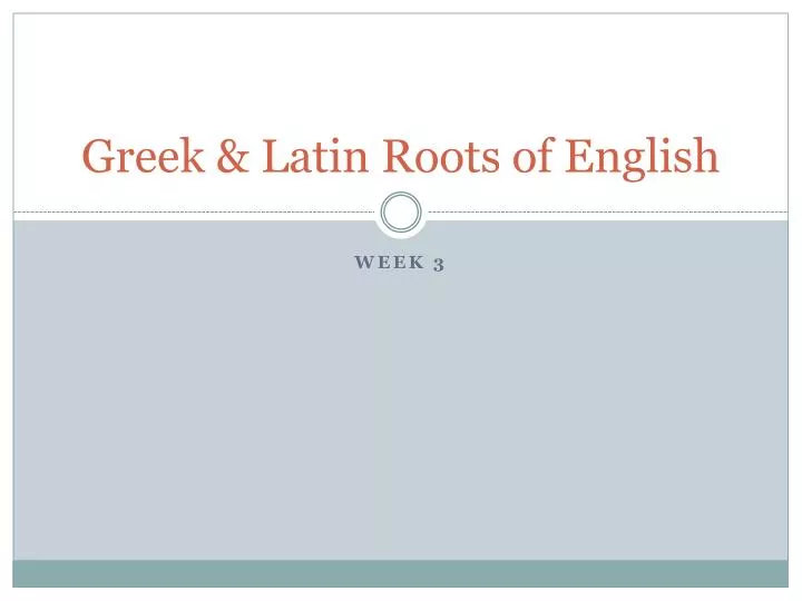 greek latin roots of english