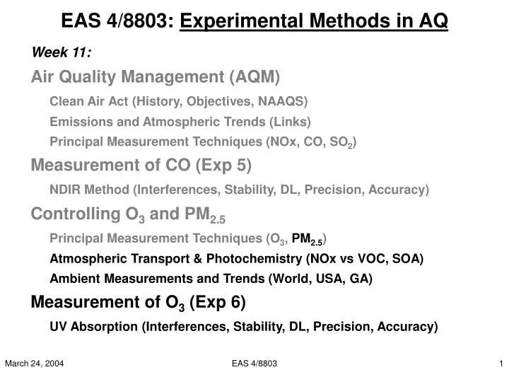 eas 4 8803 experimental methods in aq