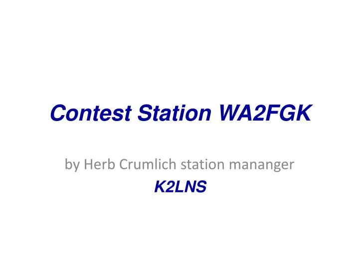 contest station wa2fgk