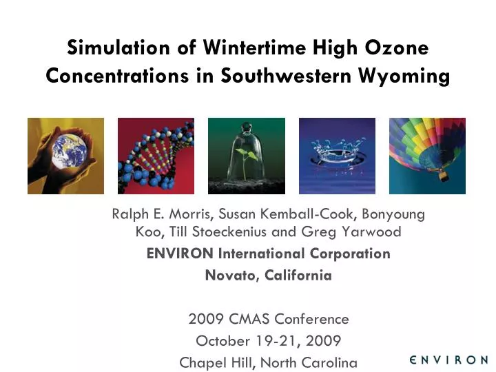 simulation of wintertime high ozone concentrations in southwestern wyoming