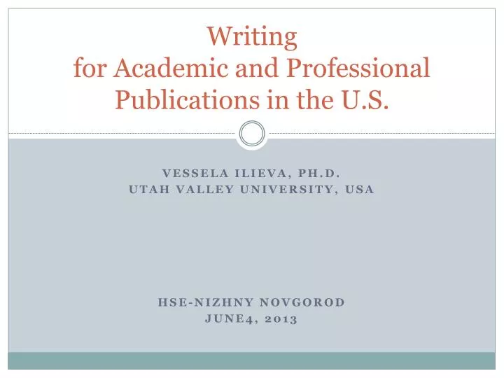 writing for academic and professional publications in the u s
