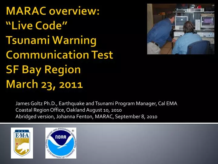 marac overview live code tsunami warning communication test sf bay region march 23 2011