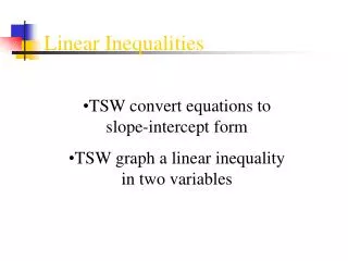 linear inequalities