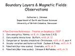 Boundary Layers &amp; Magnetic Fields: Observations - slide 1