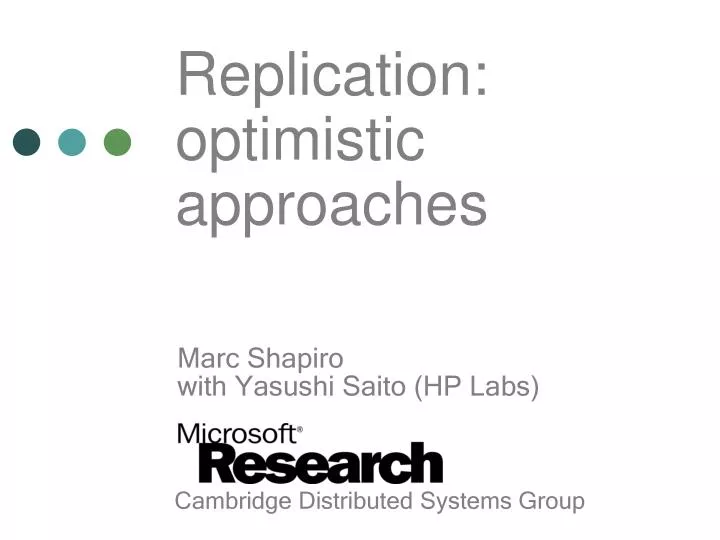 replication optimistic approaches