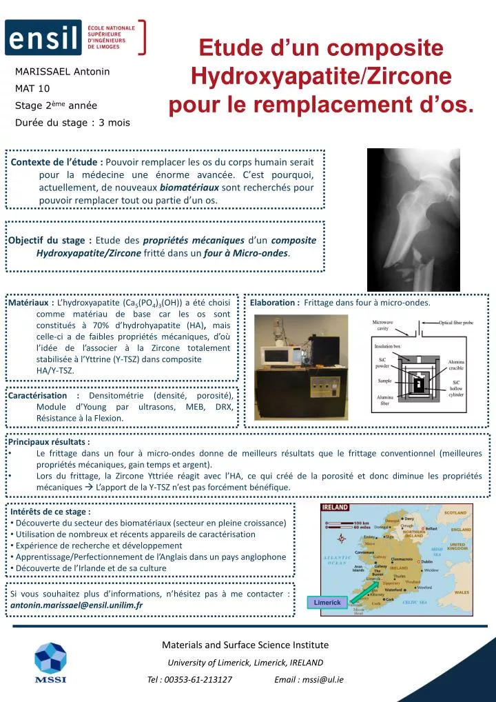 etude d un composite hydroxyapatite zircone pour le remplacement d os