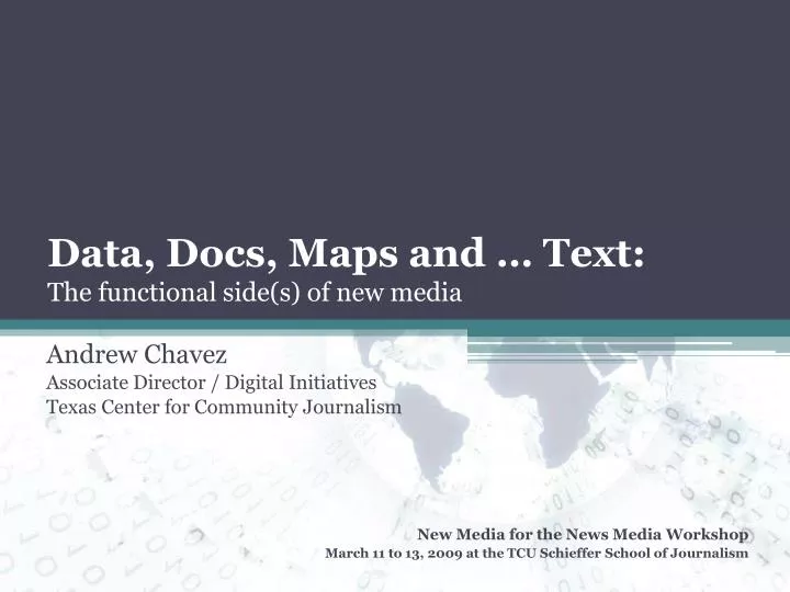 data docs maps and text the functional side s of new media