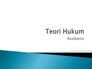 teori hukum