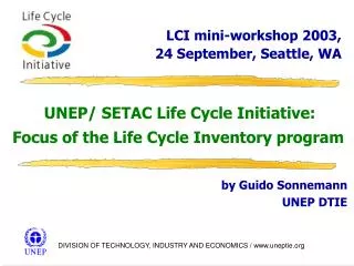 LCI mini-workshop 2003, 24 September, Seattle, WA