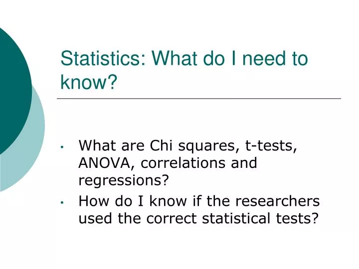 statistics what do i need to know