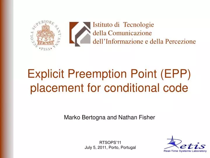 explicit preemption point epp placement for conditional code