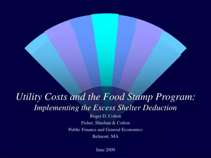 utility costs and the food stamp program implementing the excess shelter deduction