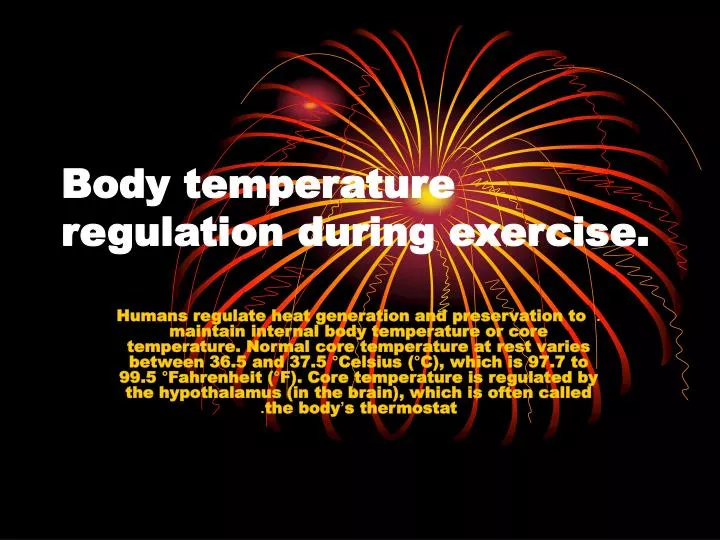 body temperature regulation during exercise