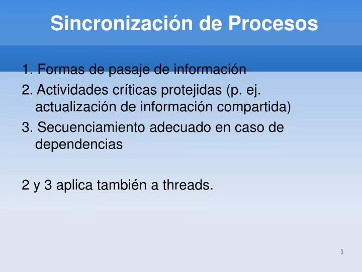 sincronizaci n de procesos