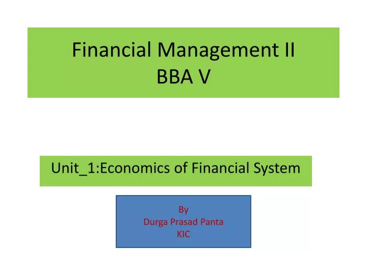 financial management ii bba v