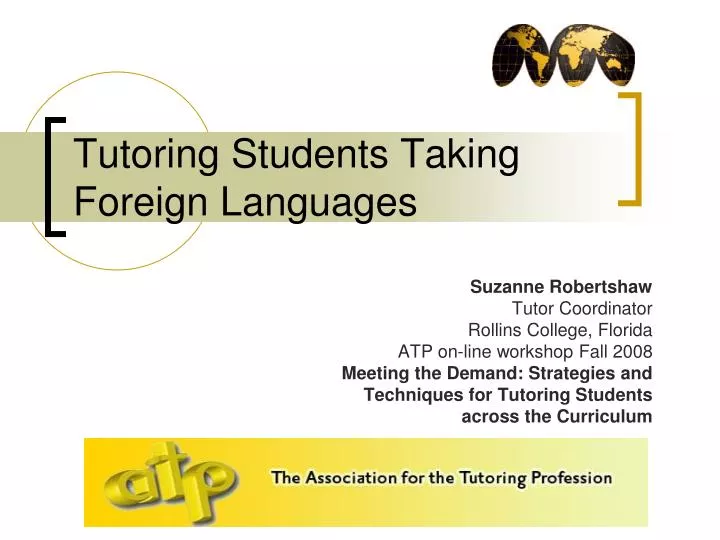 tutoring students taking foreign languages