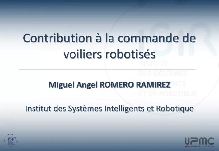 contribution la commande de voiliers robotis s