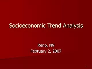 Socioeconomic Trend Analysis