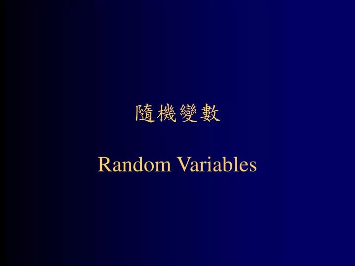 random variables