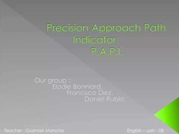 precision approach path indicator p a p i
