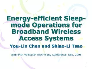 Energy-efficient Sleep-mode Operations for Broadband Wireless Access Systems