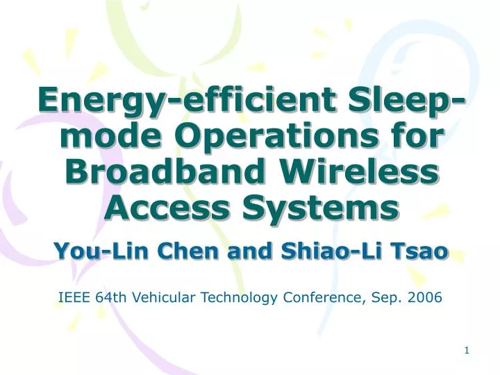 energy efficient sleep mode operations for broadband wireless access systems