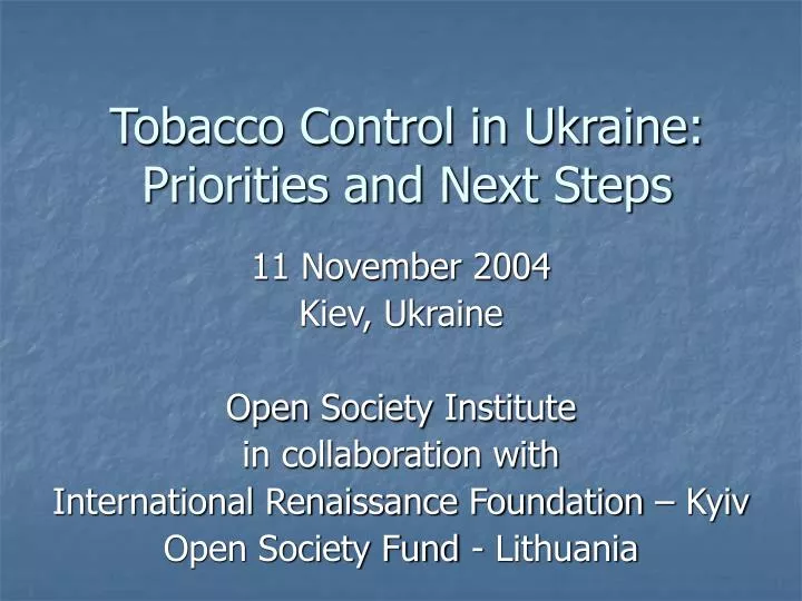 tobacco control in ukraine priorities and next steps