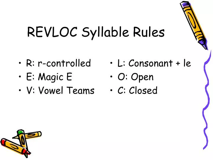 revloc syllable rules