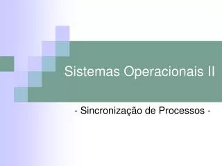 sistemas operacionais ii
