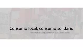 consumo local consumo solidario