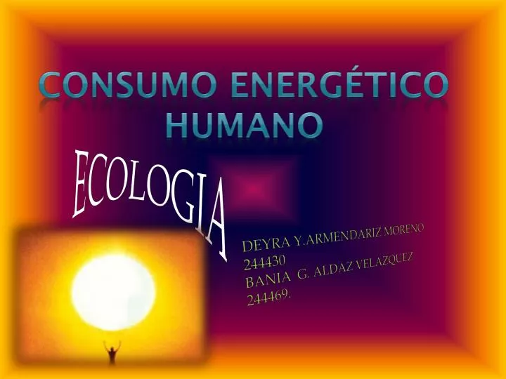consumo energ tico humano