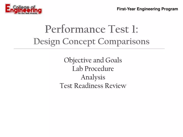 performance test 1 design concept comparisons