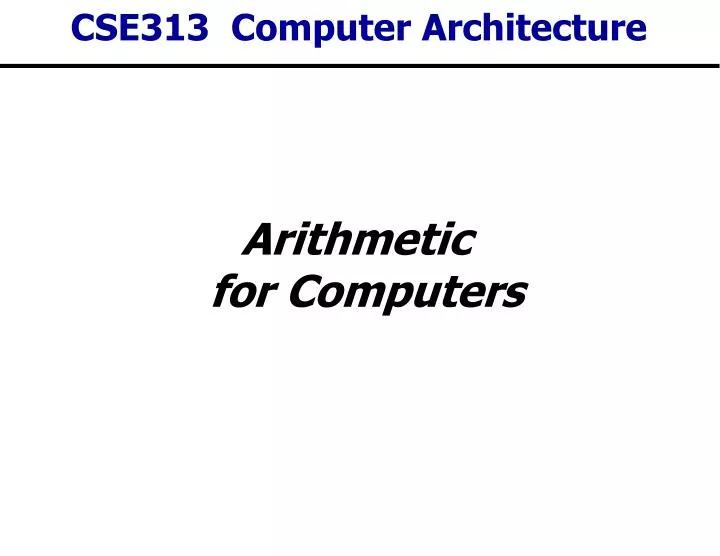 cse313 computer architecture