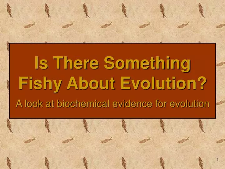 is there something fishy about evolution a look at biochemical evidence for evolution