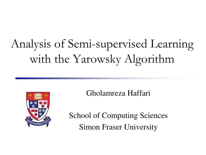 analysis of semi supervised learning with the yarowsky algorithm