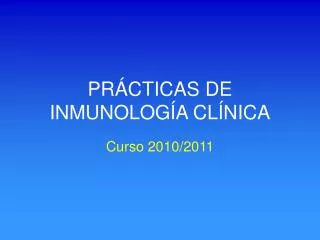 pr cticas de inmunolog a cl nica