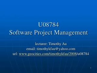 U08784 Software Project Management