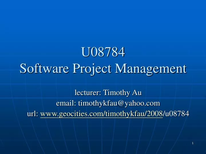u08784 software project management