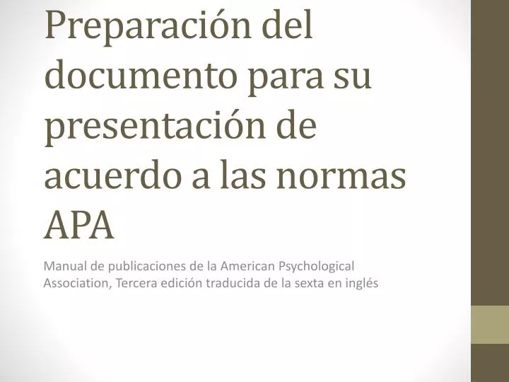 preparaci n del documento para su presentaci n de acuerdo a las normas apa