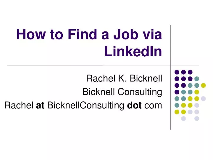how to find a job via linkedin