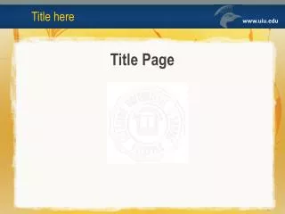 title page