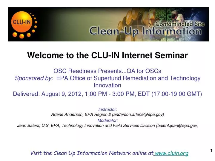 welcome to the clu in internet seminar