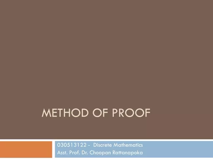 method of proof