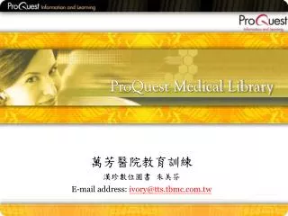 proquest medical library