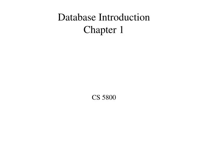 database introduction chapter 1