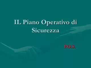 PPT - Il Piano Di Emergenza Ed Evacuazione PowerPoint Presentation ...