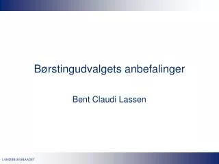 b rstingudvalgets anbefalinger